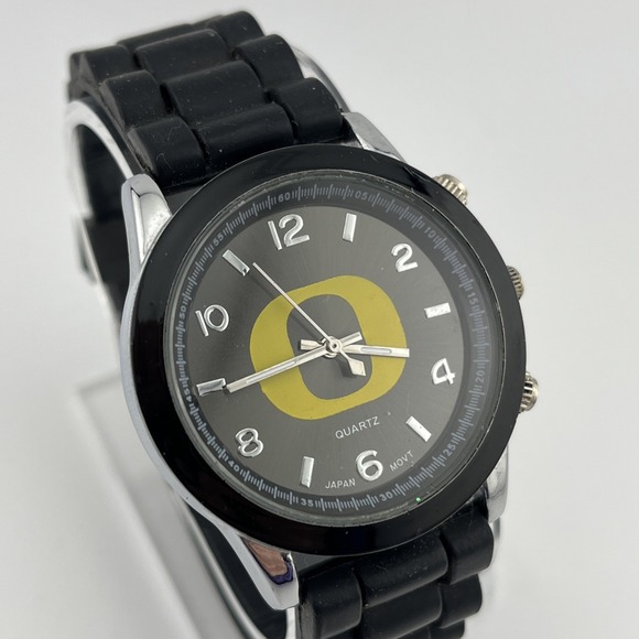 The Unbranded Brand Accessories - Ladies University Of Oregon Ducks‎ Watch Women Black Silicone Band- New Battery
